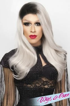 Wigs & Grace BLACK ROOTS SILVER BETSY